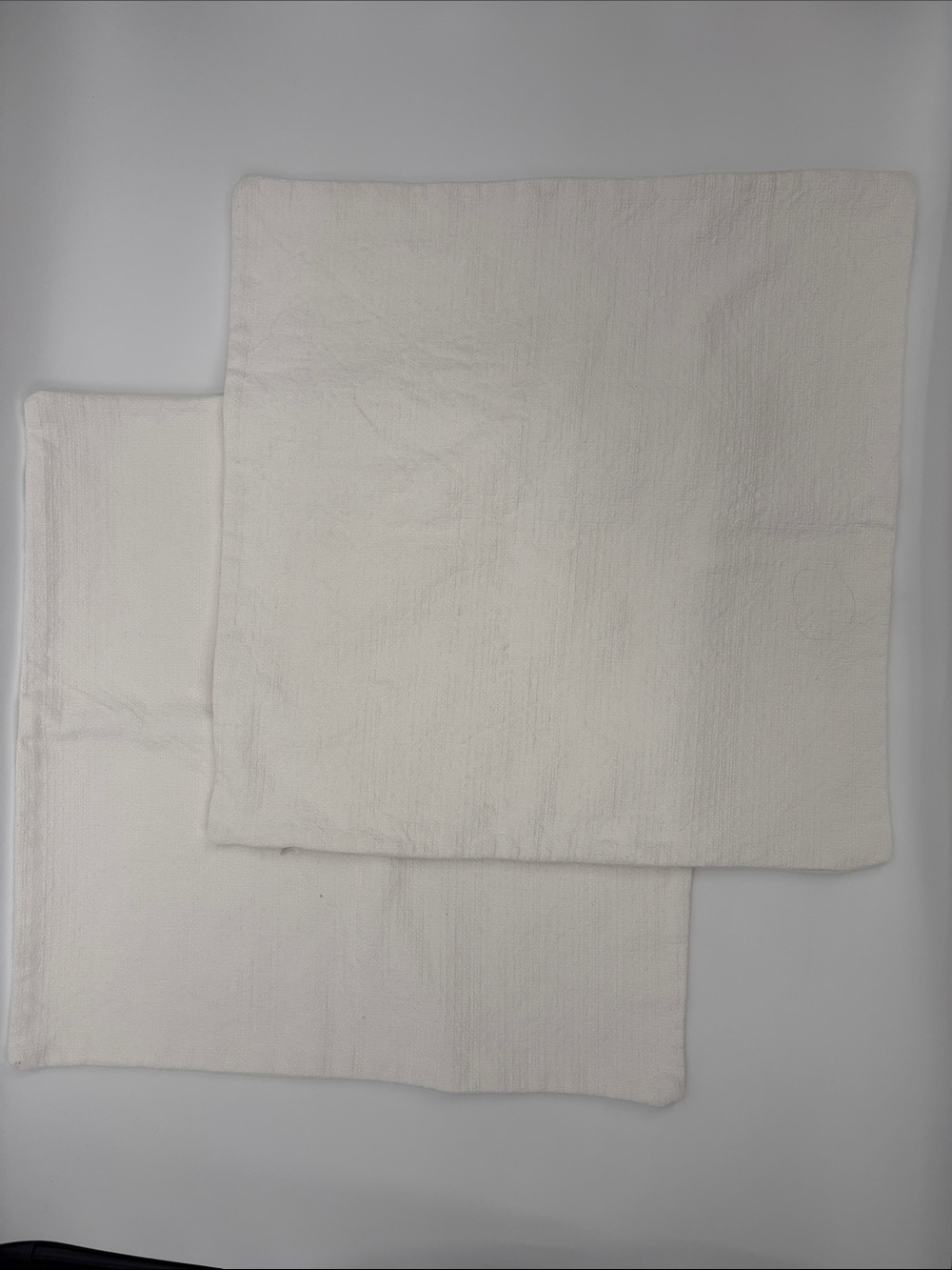 Pottery Barn White Textured Pillow Shams - Set of 2